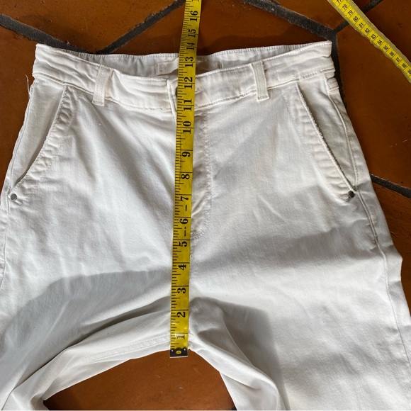 Vintage Guess Jeans Woman’s Wide leg Triangle Patch White Stretch Size 27 - Picture 6 of 7